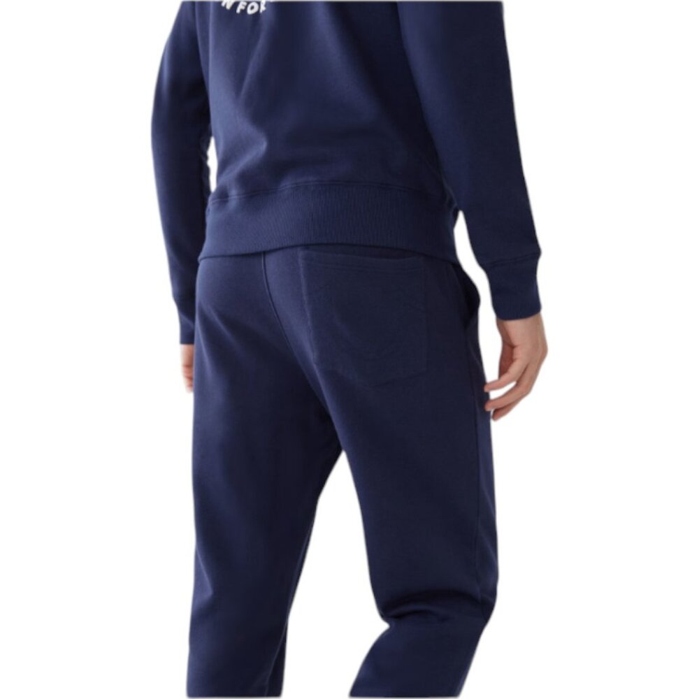 True Religion 2 PC Sweatsuit Men's Fleece Tracksuit Outfit Gift Set Navy Blue - Picture 8 of 16